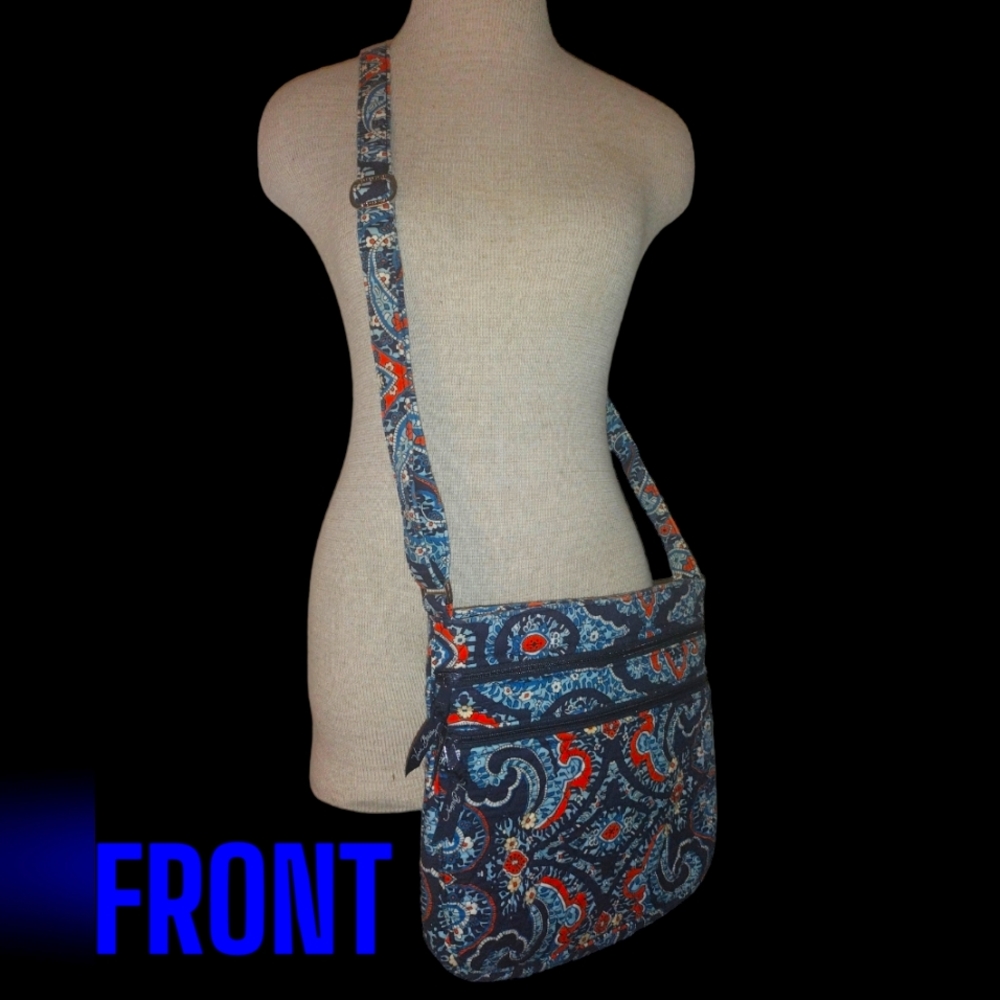 NWOT VERA BRADLEY TRIPLE ZIP HIPSTER CROSSBODY BAG MARRAKESH PATTERN
